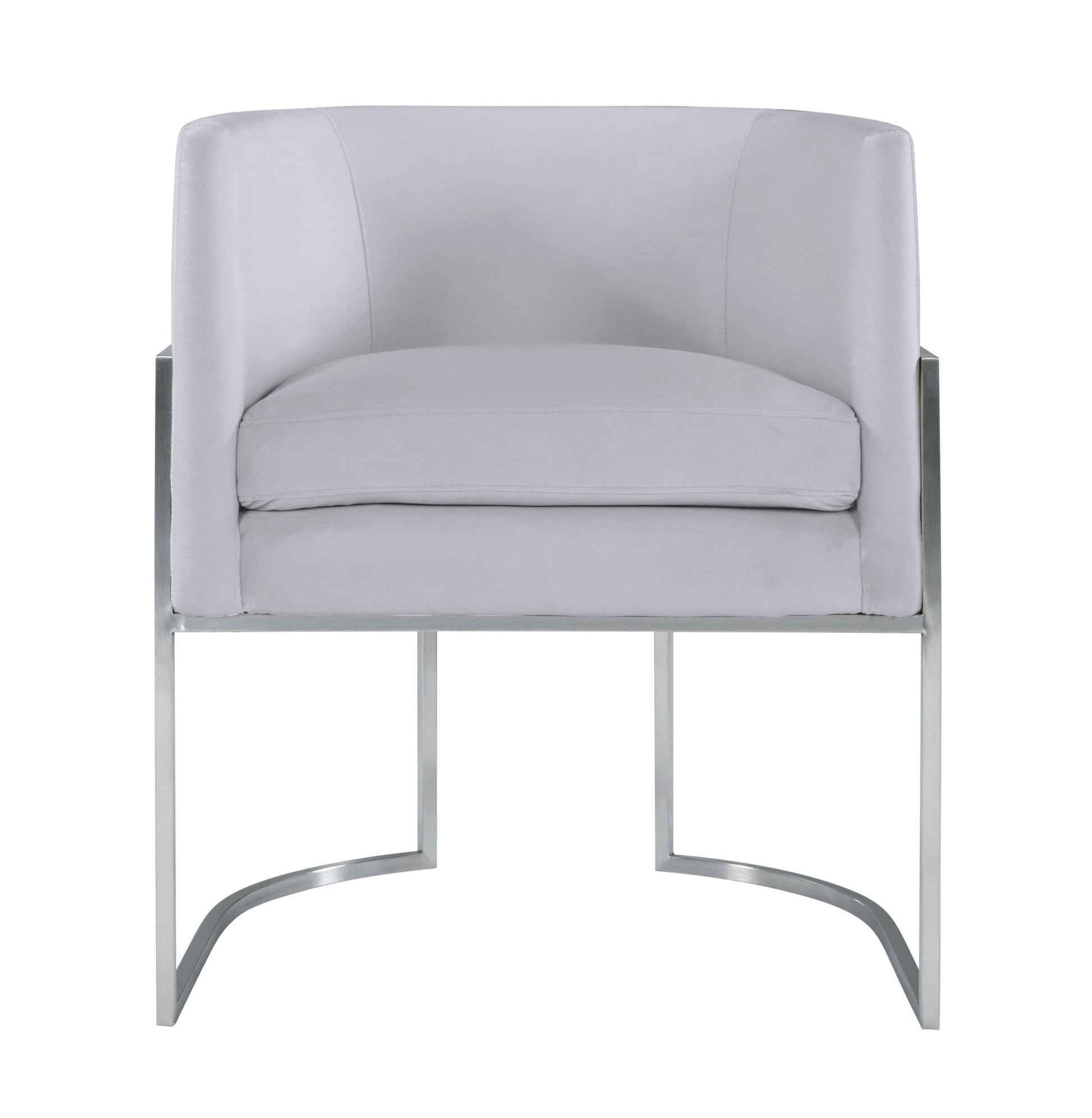 Giselle Grey Velvet Dining Chair with Silver Leg - Skandi London