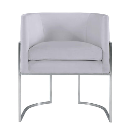 Giselle Grey Velvet Dining Chair with Silver Leg - Skandi London
