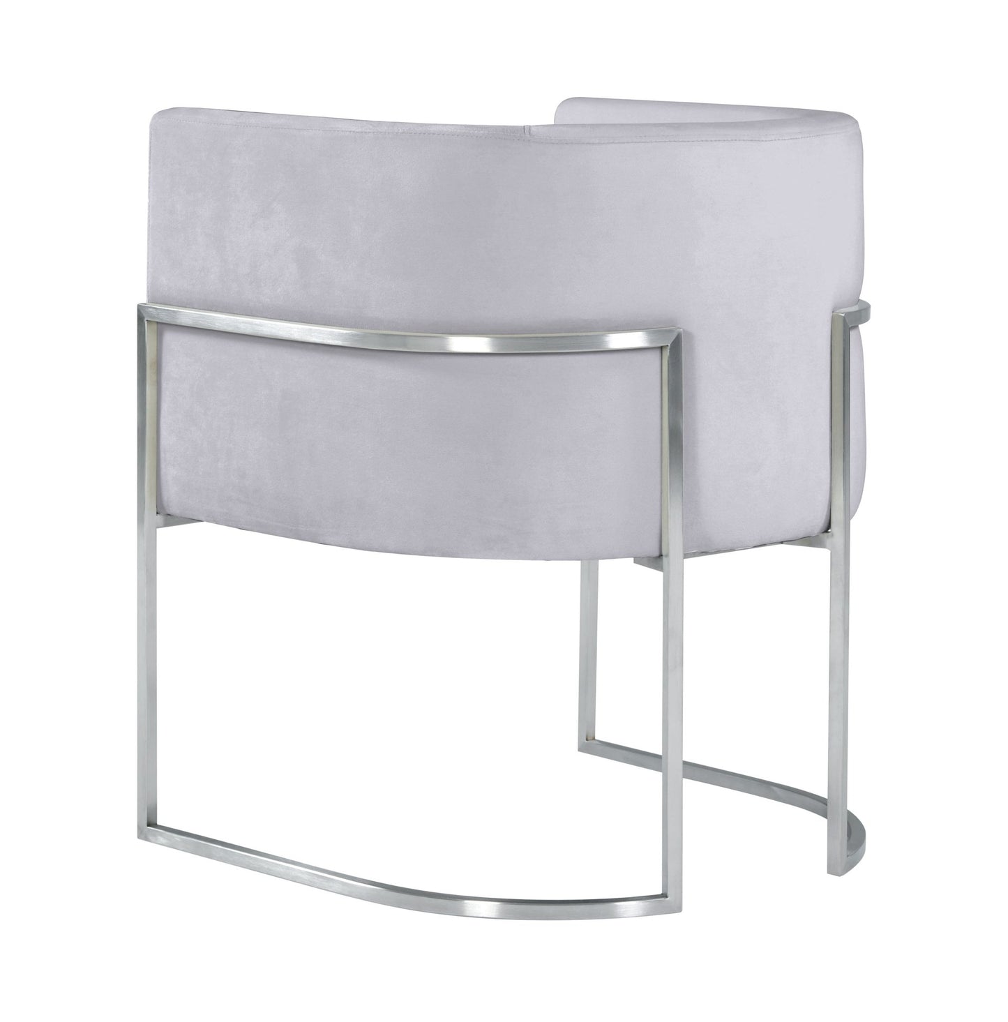Giselle Grey Velvet Dining Chair with Silver Leg - Skandi London