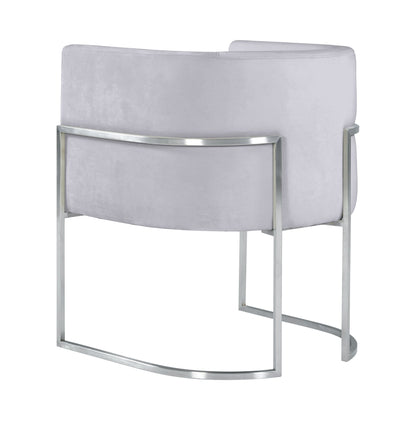 Giselle Grey Velvet Dining Chair with Silver Leg - Skandi London