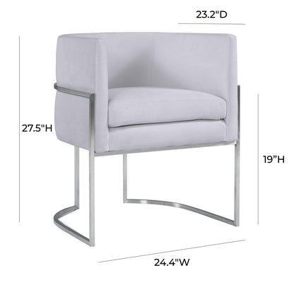 Giselle Grey Velvet Dining Chair with Silver Leg - Skandi London