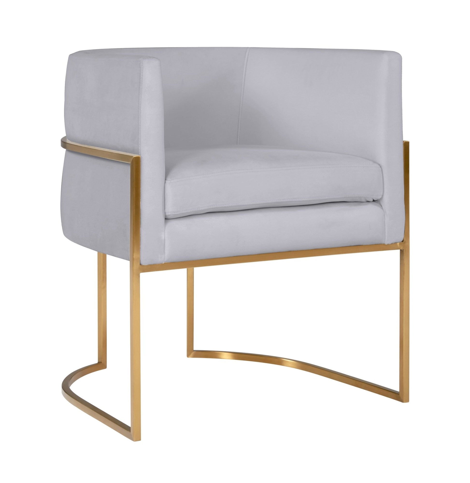 Giselle Grey Velvet Dining Chair with Gold Leg - Skandi London