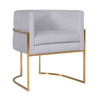 Giselle Grey Velvet Dining Chair with Gold Leg - Skandi London
