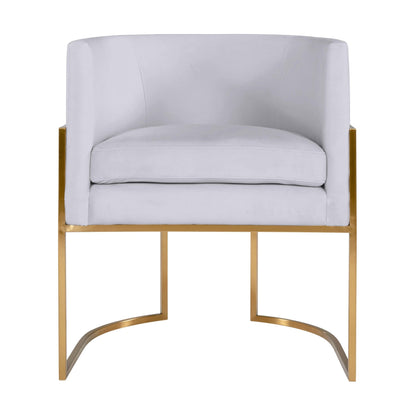 Giselle Grey Velvet Dining Chair with Gold Leg - Skandi London
