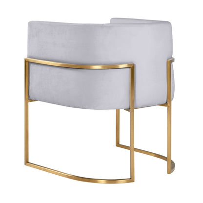 Giselle Grey Velvet Dining Chair with Gold Leg - Skandi London