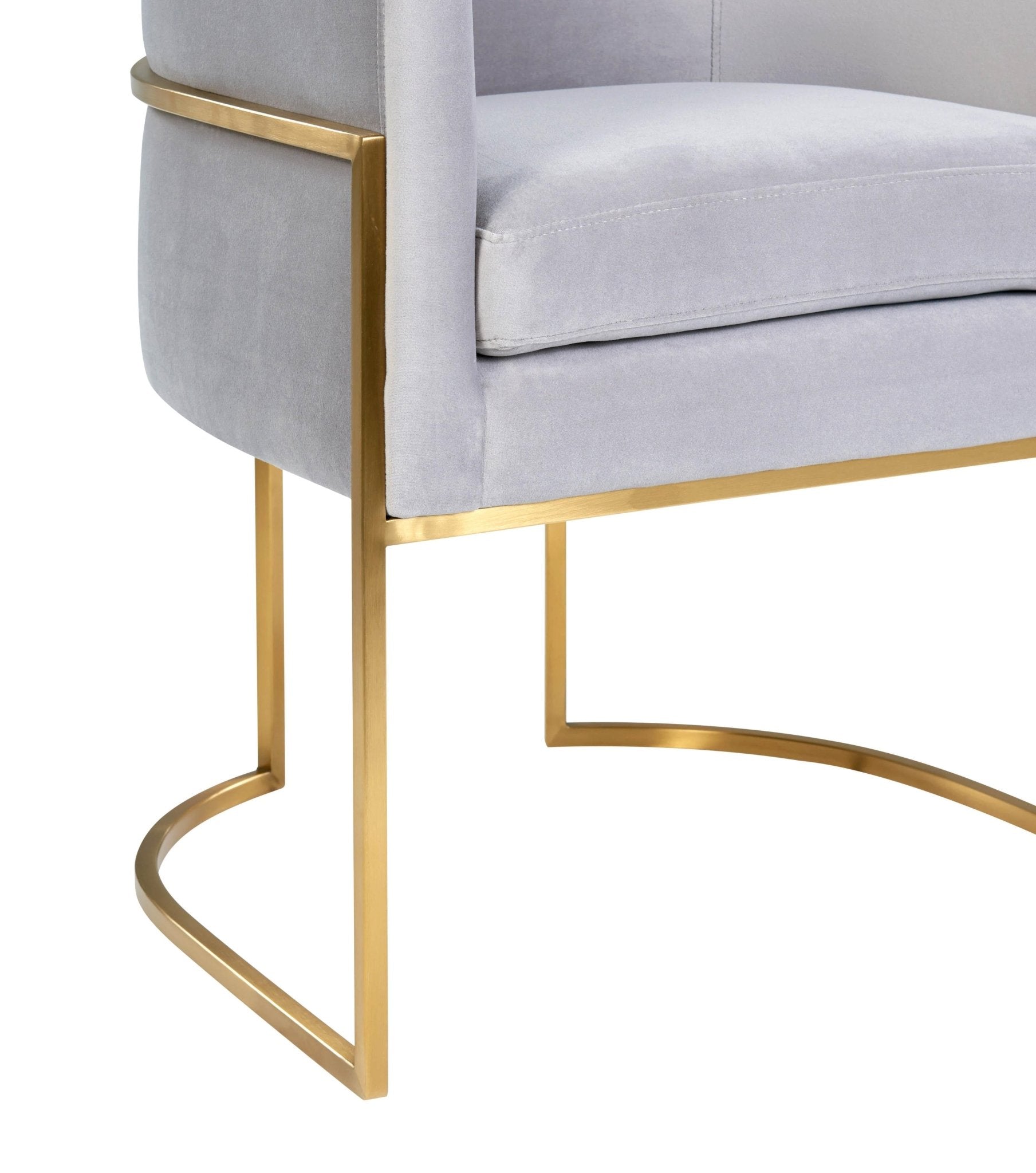 Giselle Grey Velvet Dining Chair with Gold Leg - Skandi London