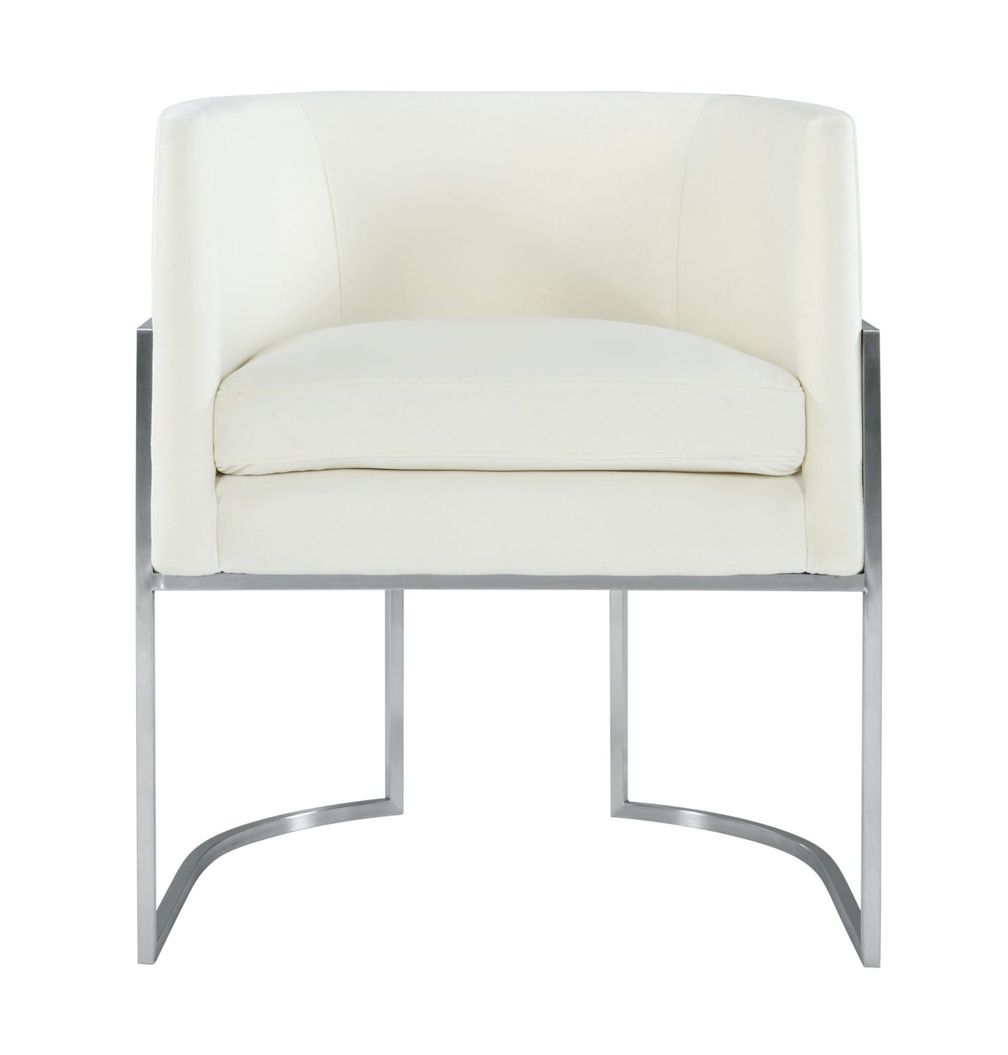 Giselle Cream Velvet Dining Chair Silver Leg - Skandi London