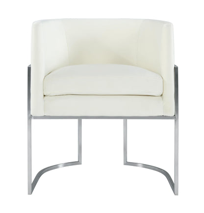 Giselle Cream Velvet Dining Chair Silver Leg - Skandi London