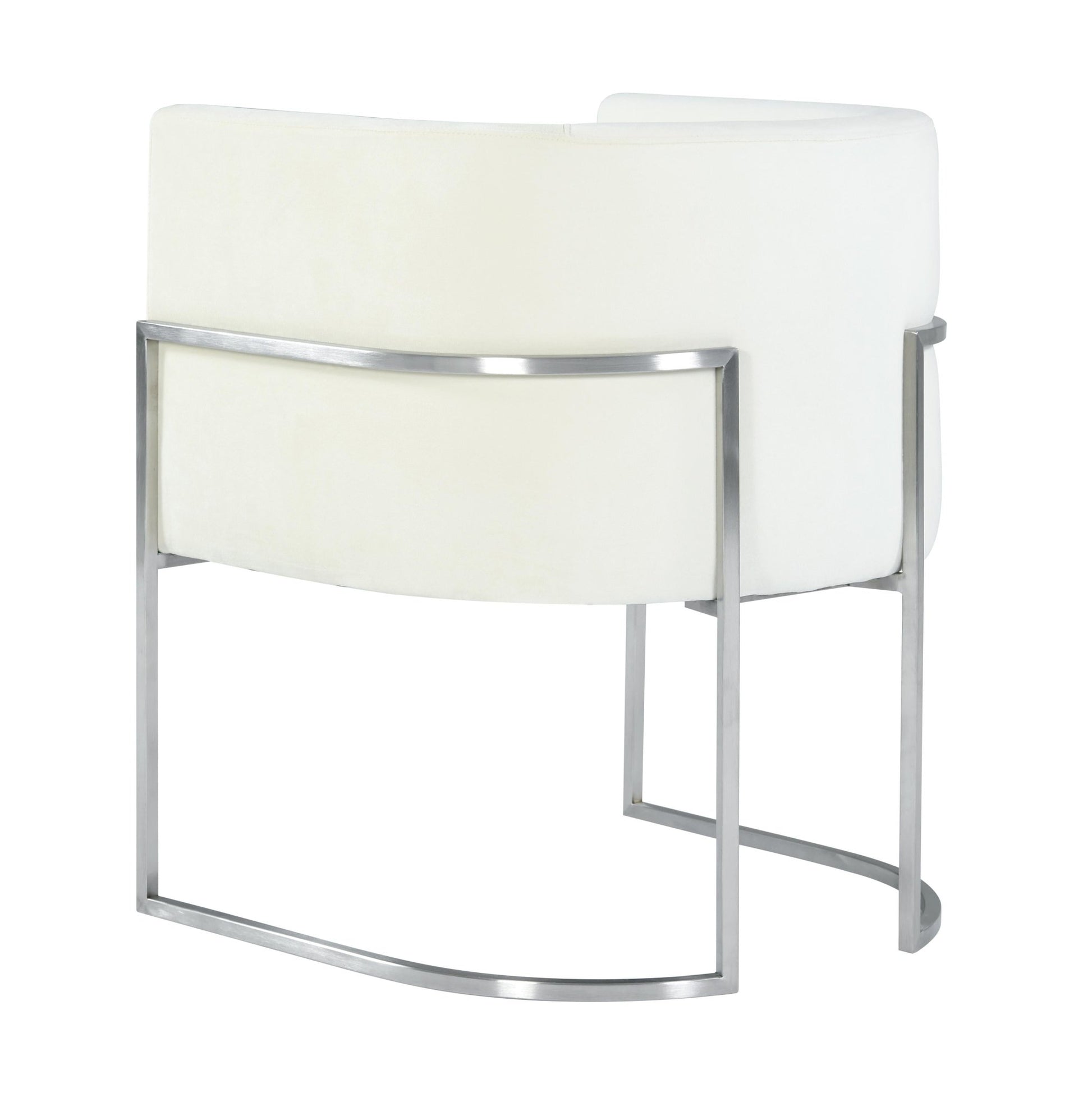 Giselle Cream Velvet Dining Chair Silver Leg - Skandi London