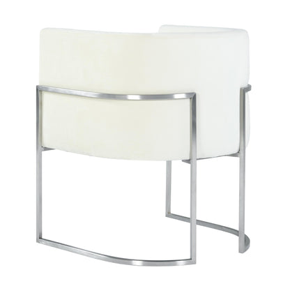 Giselle Cream Velvet Dining Chair Silver Leg - Skandi London
