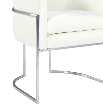 Giselle Cream Velvet Dining Chair Silver Leg - Skandi London