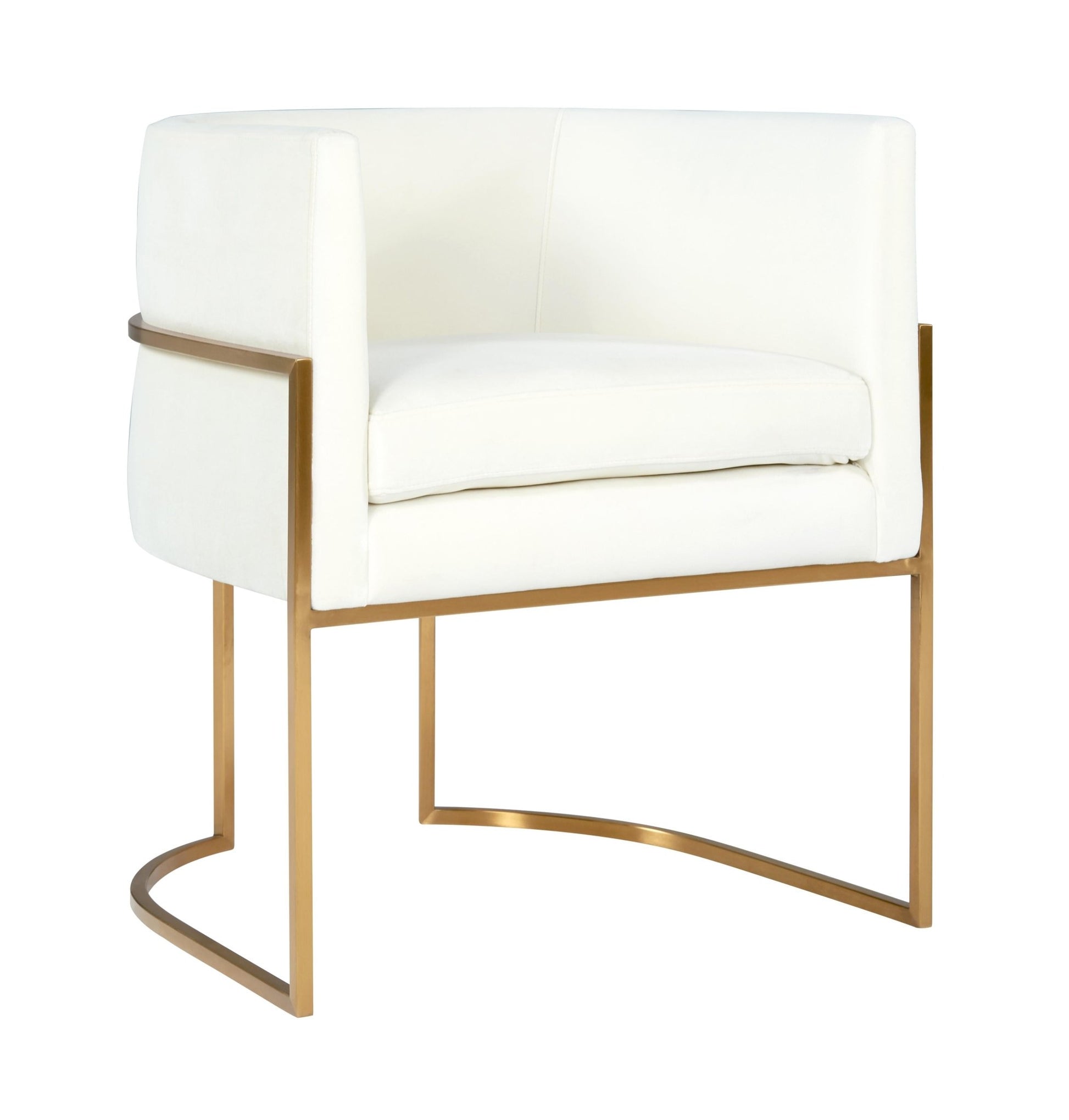 Giselle Cream Velvet Dining Chair Gold Leg - Skandi London