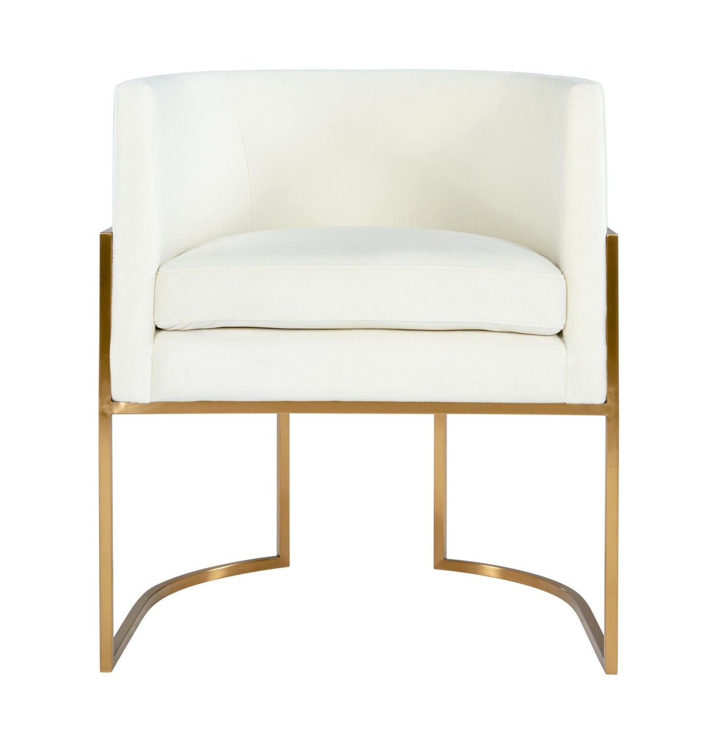 Giselle Cream Velvet Dining Chair Gold Leg - Skandi London