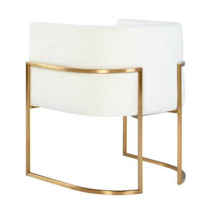 Giselle Cream Velvet Dining Chair Gold Leg - Skandi London