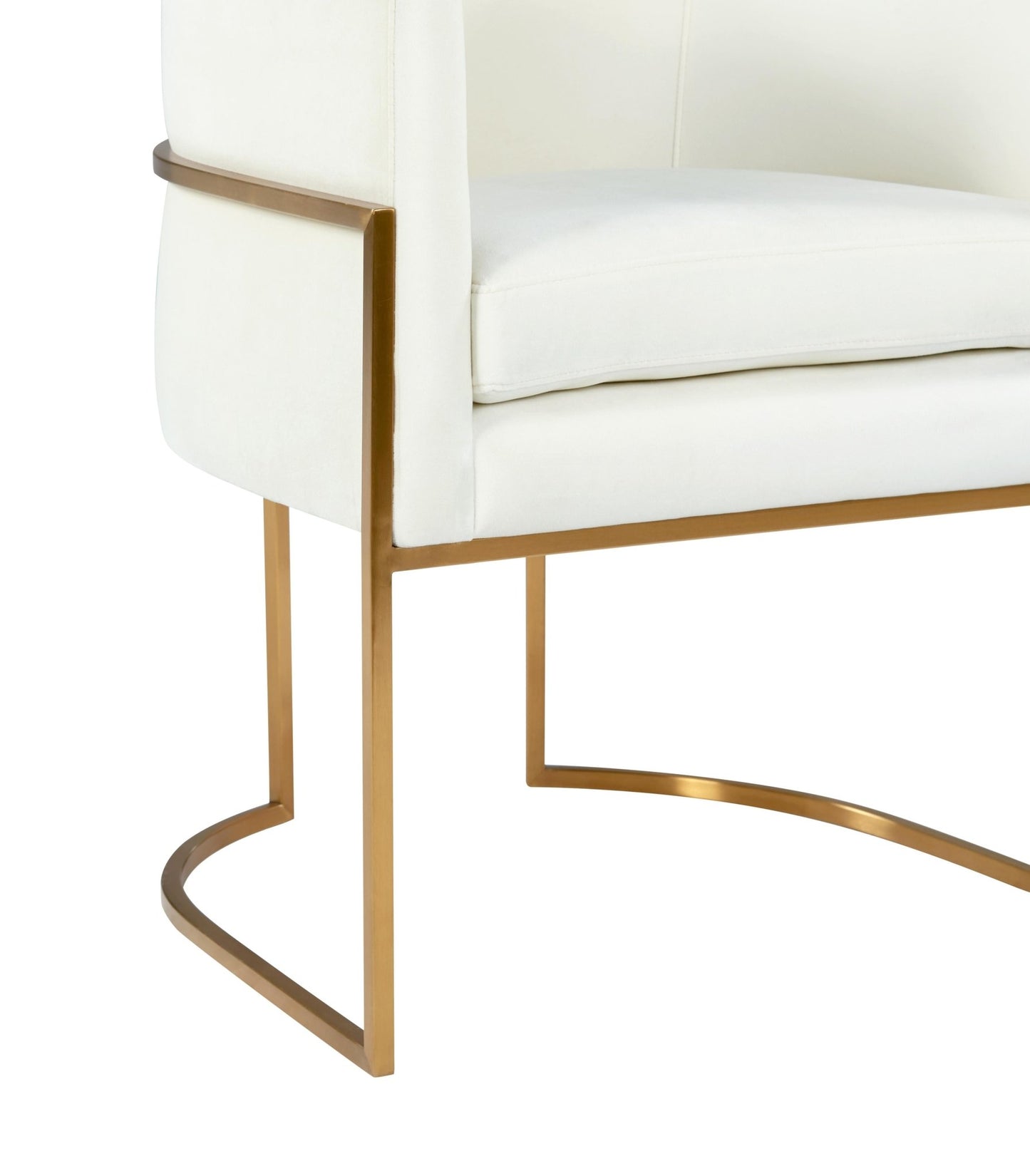 Giselle Cream Velvet Dining Chair Gold Leg - Skandi London