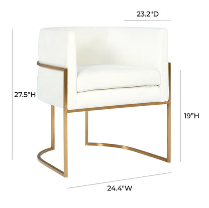 Giselle Cream Velvet Dining Chair Gold Leg - Skandi London