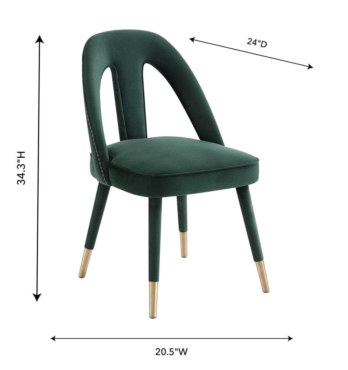 Petra Forest Green Velvet Side Chair - Skandi London