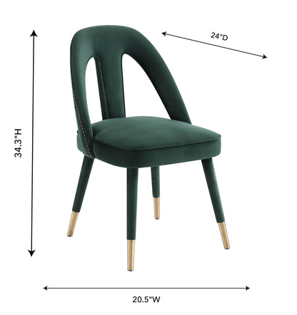 Petra Forest Green Velvet Side Chair - Skandi London