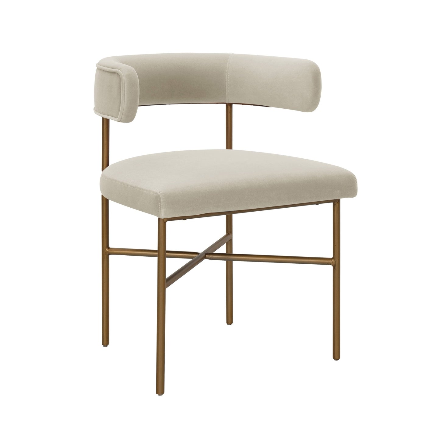 Kim Velvet Chair in Cream - Skandi London