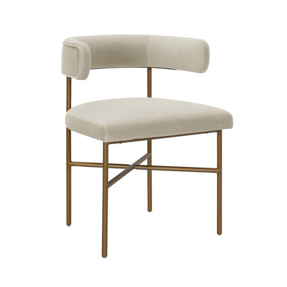 Kim Velvet Chair in Cream - Skandi London