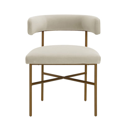 Kim Velvet Chair in Cream - Skandi London