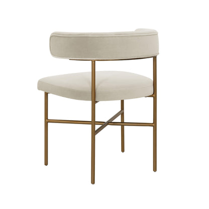 Kim Velvet Chair in Cream - Skandi London