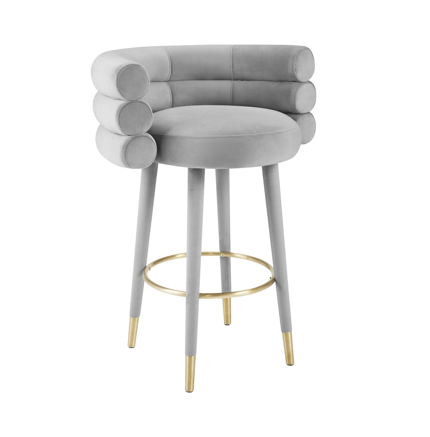 Betty Grey Velvet Barstool - Skandi London