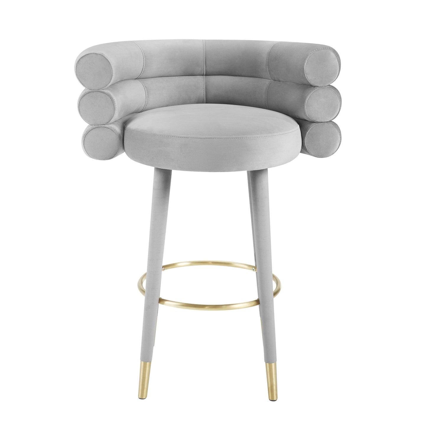 Betty Grey Velvet Barstool - Skandi London