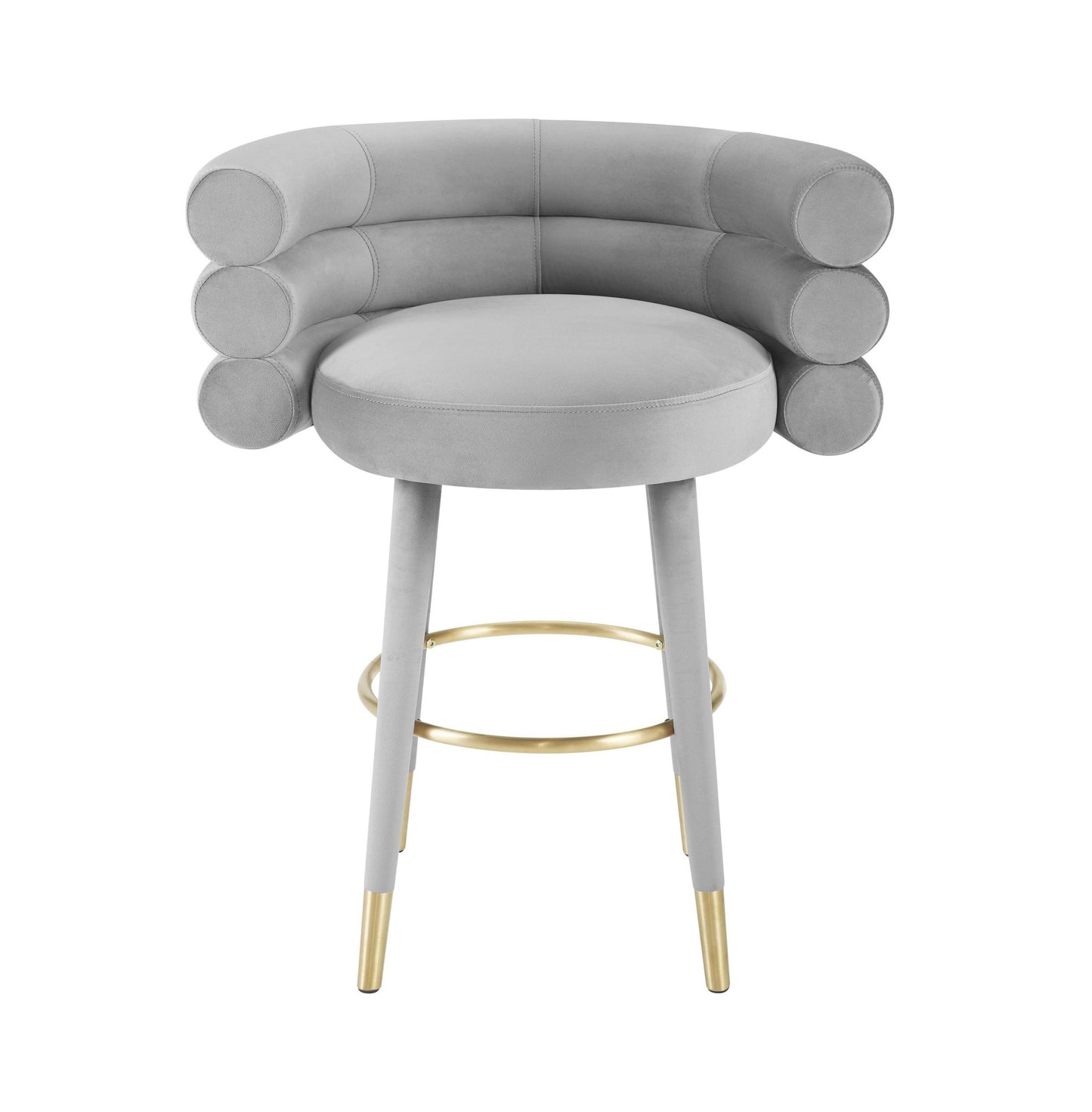 Betty Grey Velvet Counter Stool - Skandi London