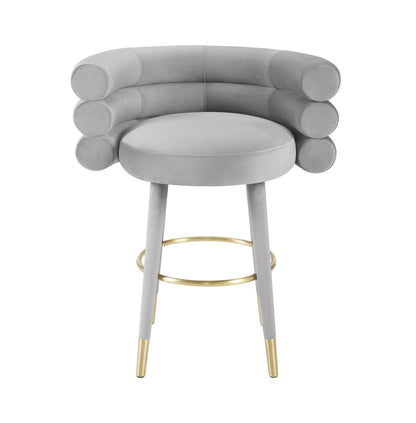 Betty Grey Velvet Counter Stool - Skandi London