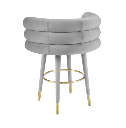 Betty Grey Velvet Counter Stool - Skandi London