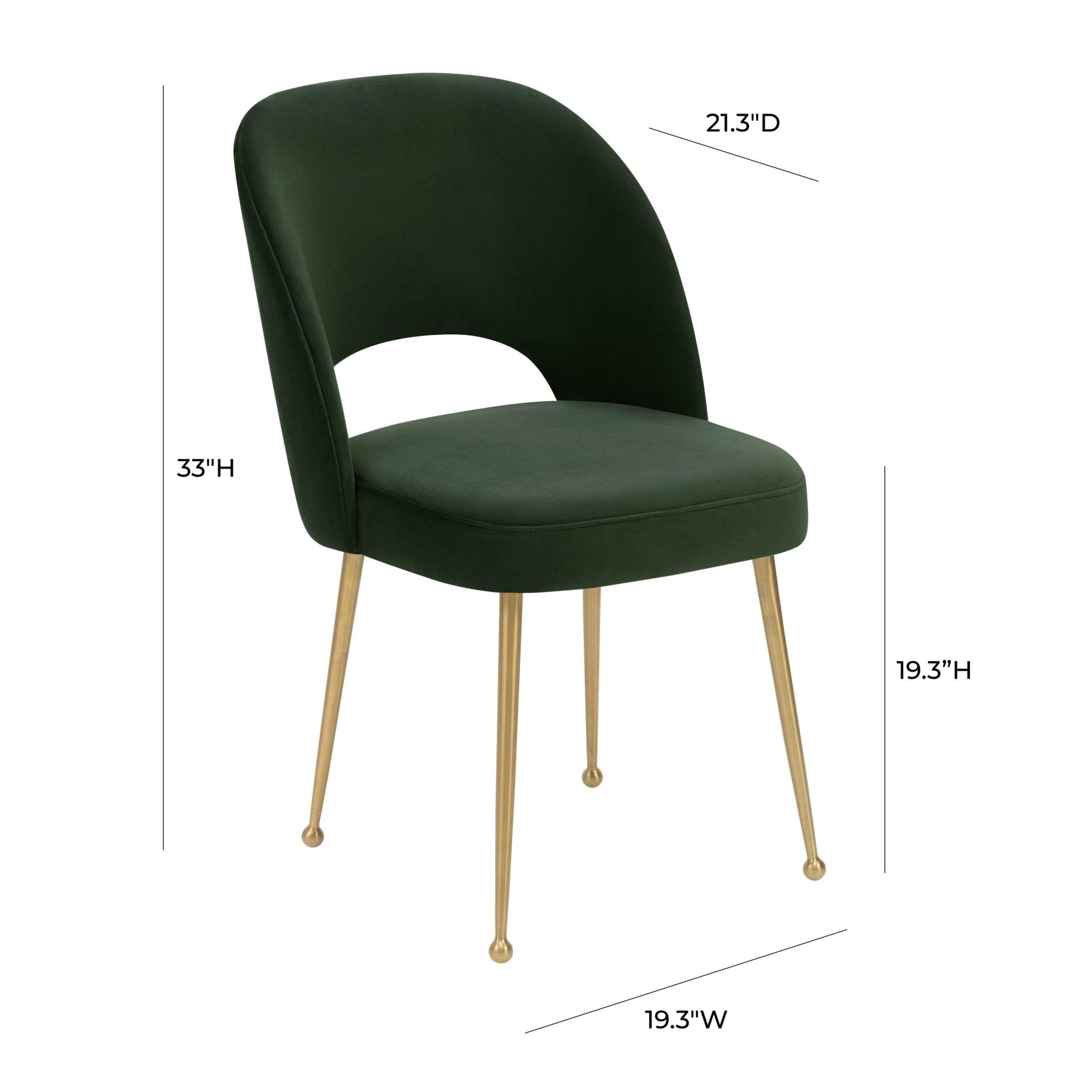 Swell Forest Green Velvet Chair - Skandi London