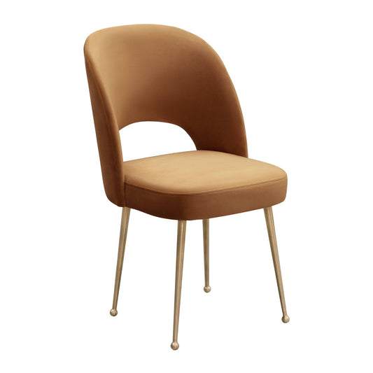 Swell Cognac Velvet Chair - Skandi London