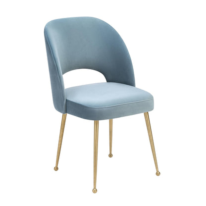 Swell Sea Blue Velvet Chair - Skandi London