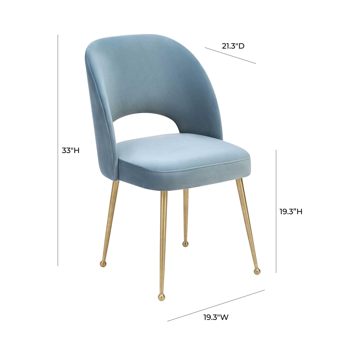 Swell Sea Blue Velvet Chair - Skandi London