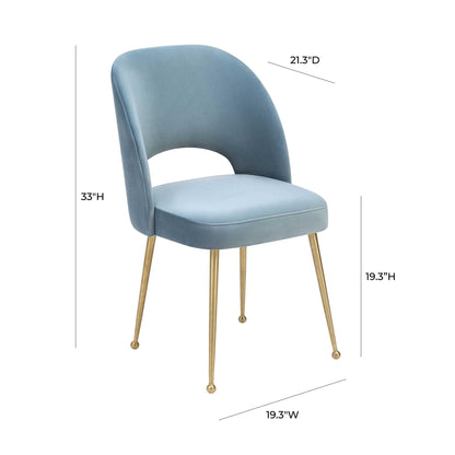 Swell Sea Blue Velvet Chair - Skandi London
