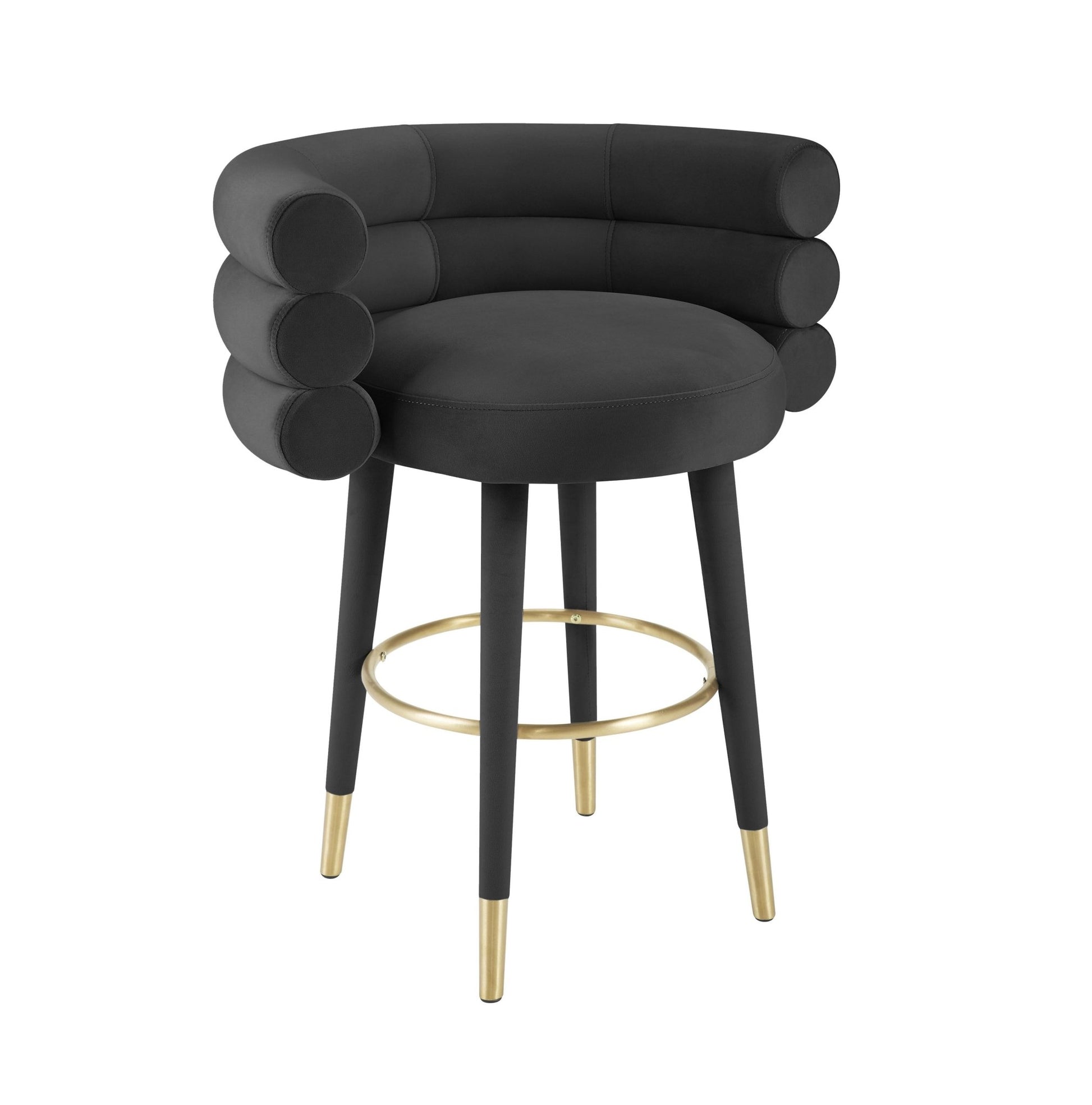 Betty Black Velvet Counter Stool - Skandi London