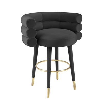 Betty Black Velvet Counter Stool - Skandi London