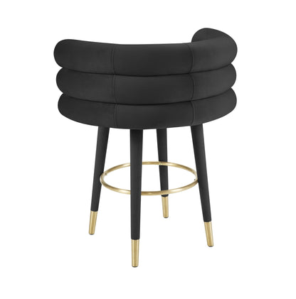 Betty Black Velvet Counter Stool - Skandi London