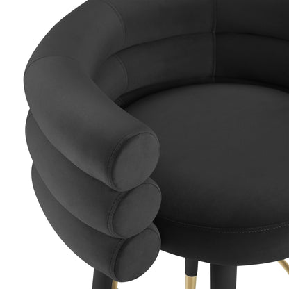 Betty Black Velvet Counter Stool - Skandi London