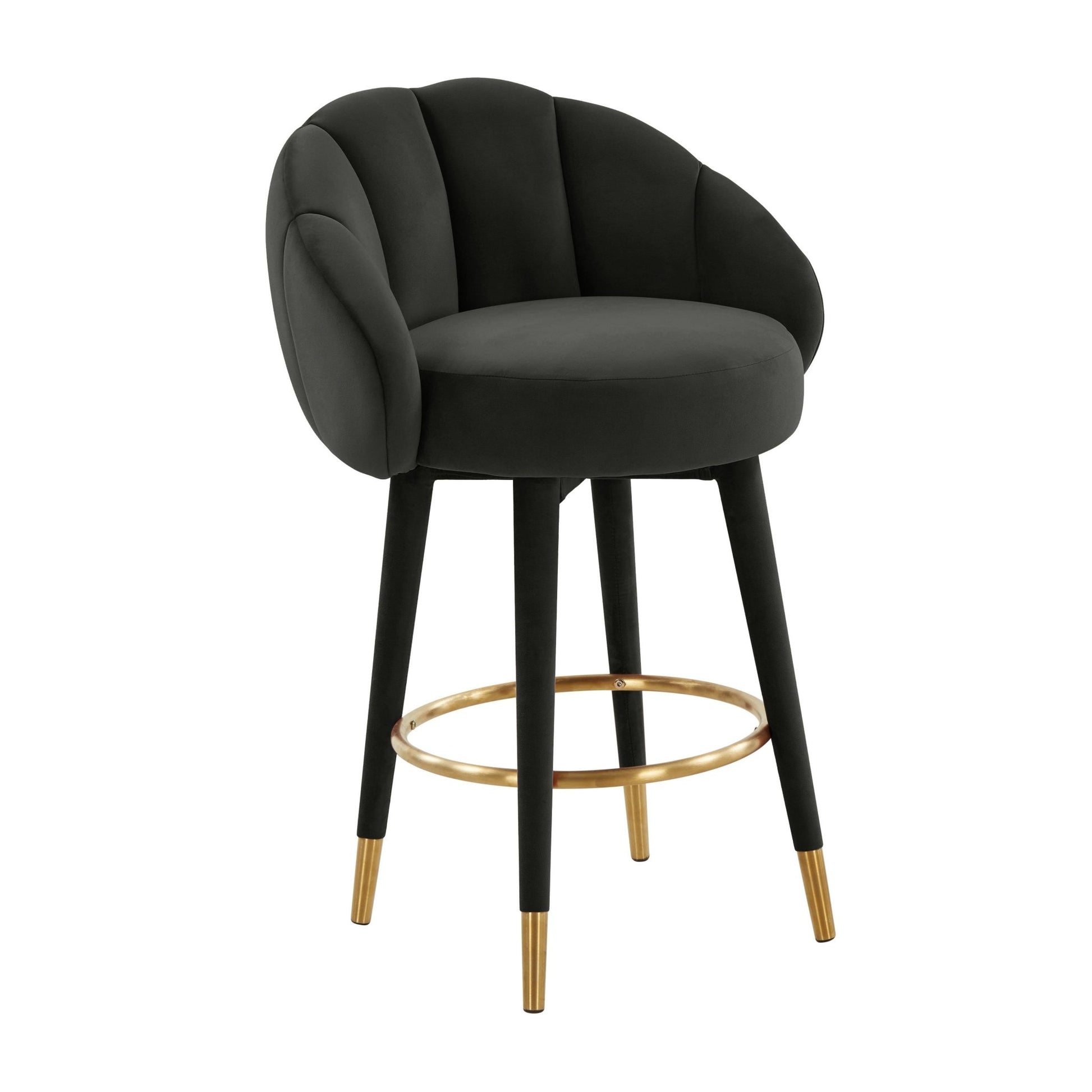 Myla Black Swivel Counter Stool - Skandi London