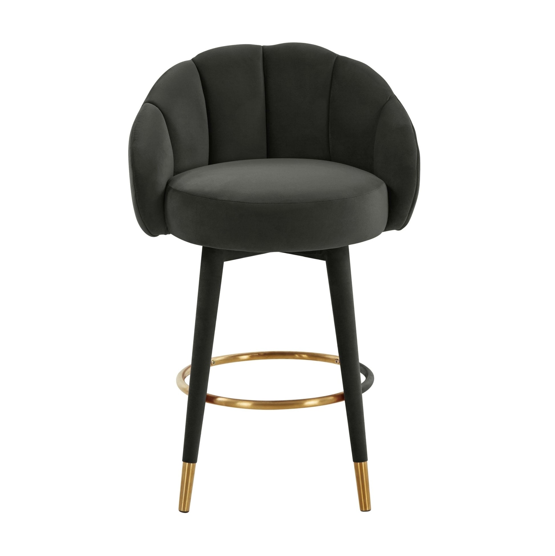 Myla Black Swivel Counter Stool - Skandi London