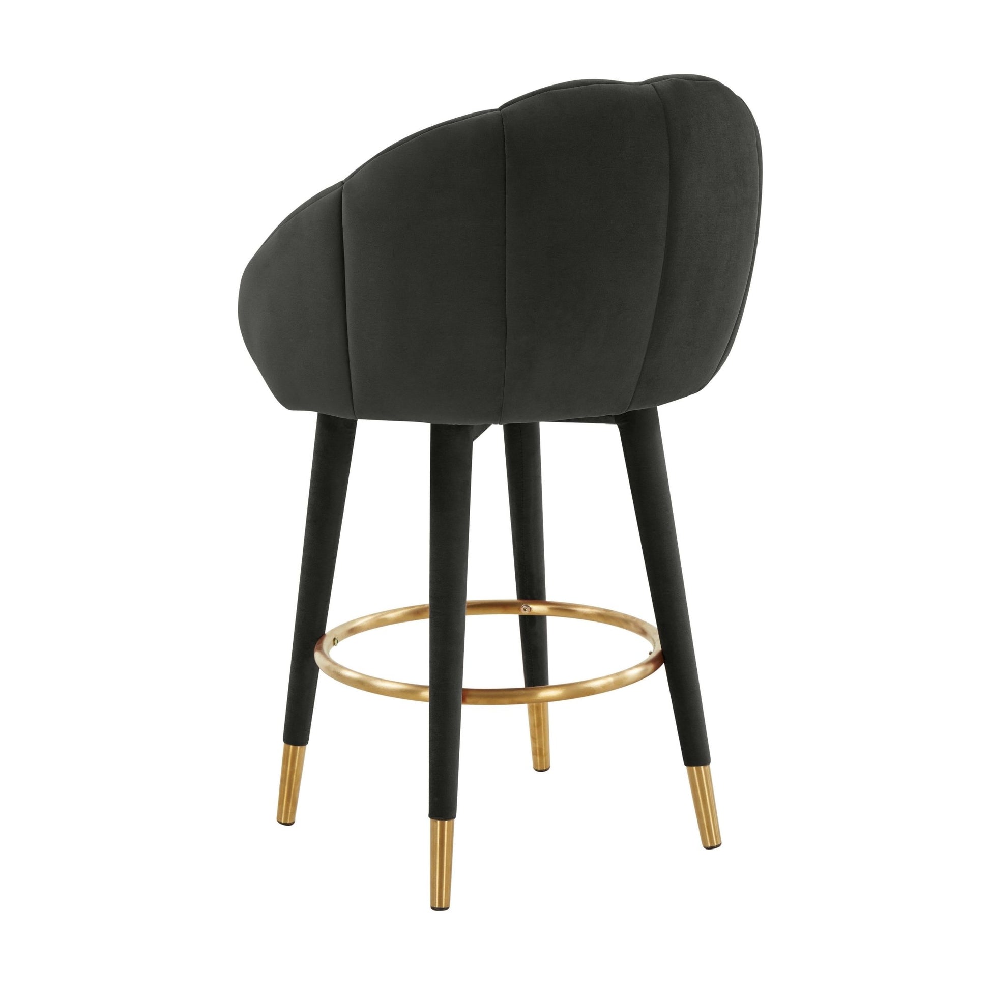 Myla Black Swivel Counter Stool - Skandi London