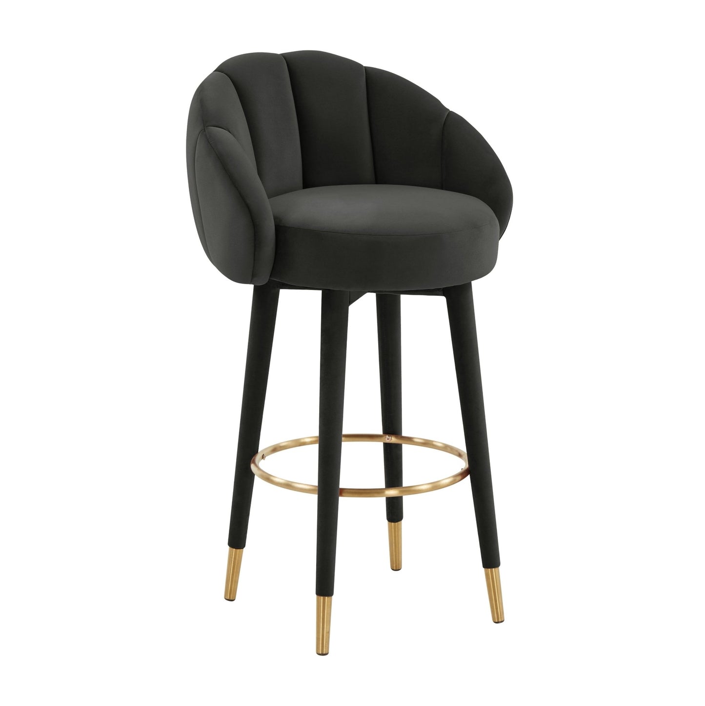 Myla Black Swivel Bar Stool - Skandi London
