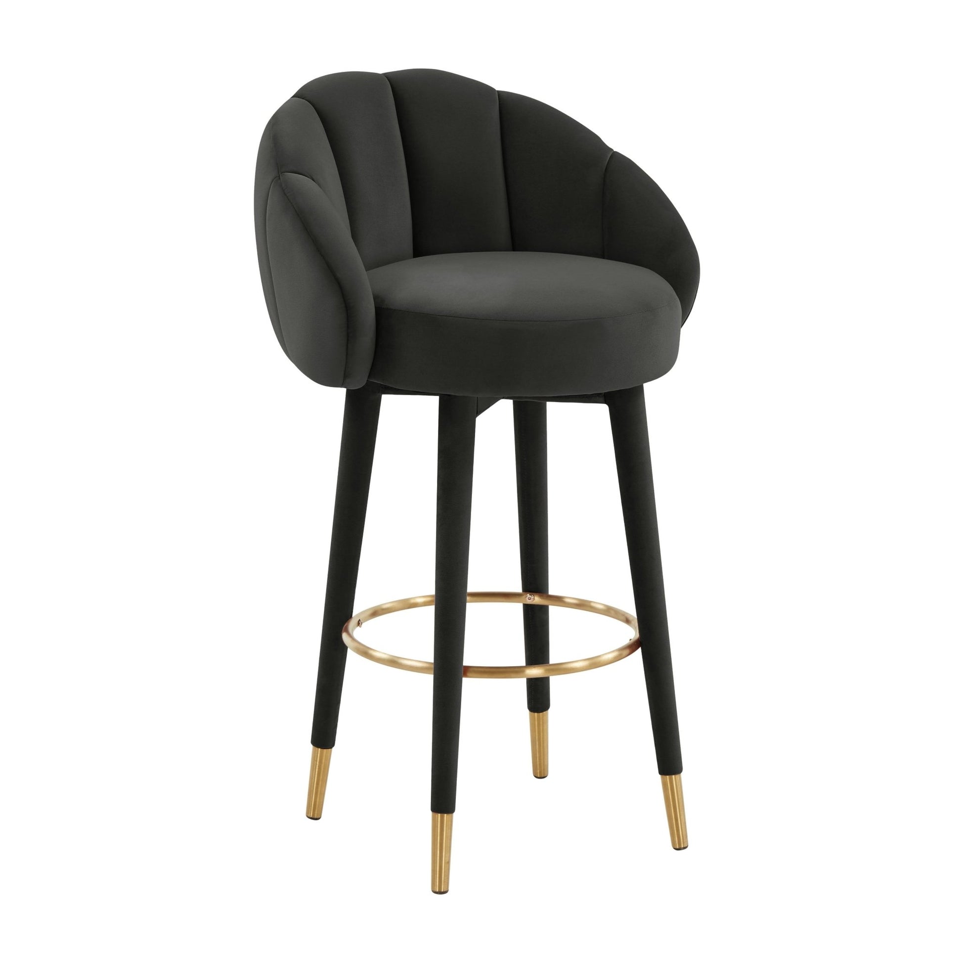 Myla Black Swivel Bar Stool - Skandi London
