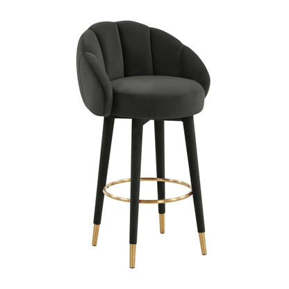 Myla Black Swivel Bar Stool - Skandi London