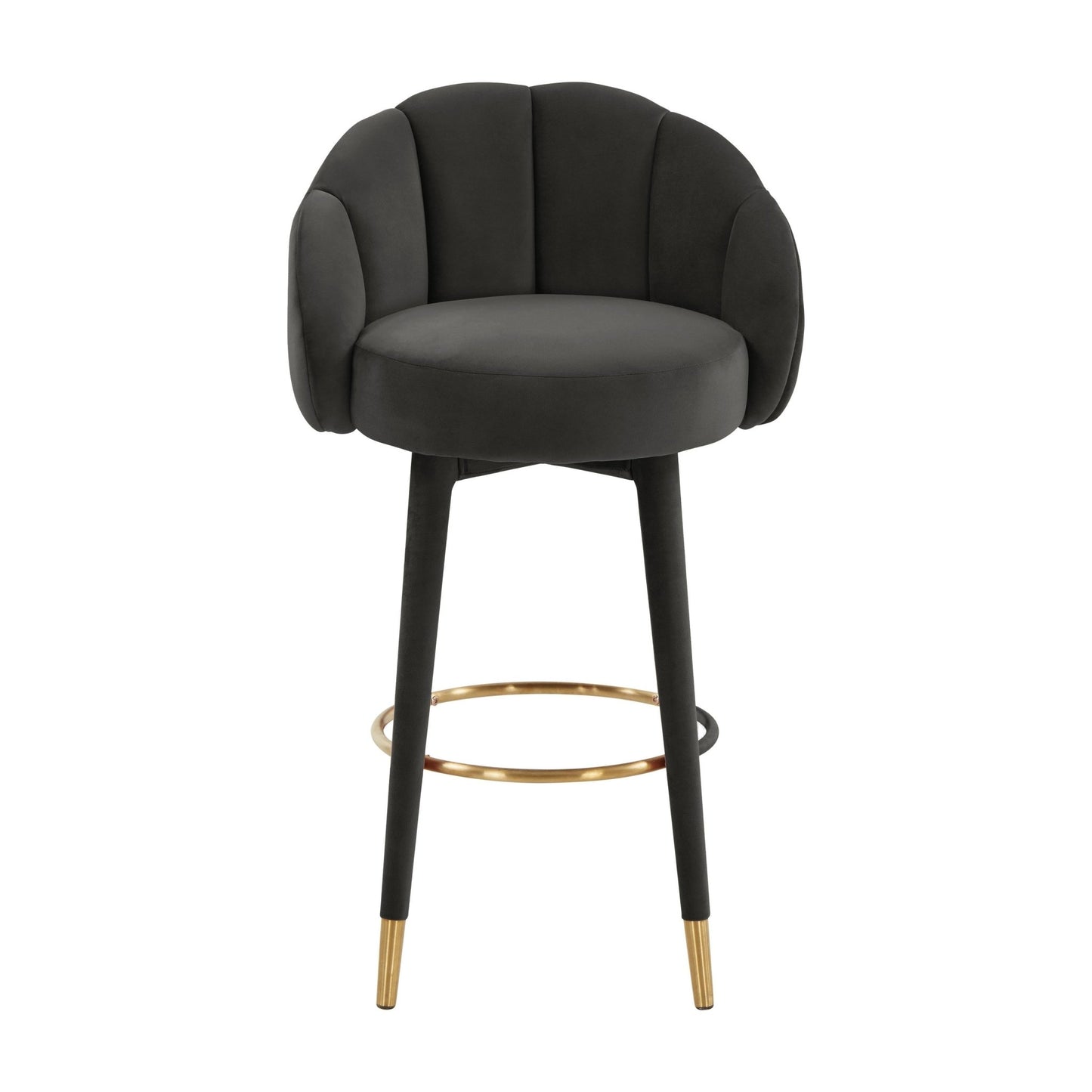 Myla Black Swivel Bar Stool - Skandi London