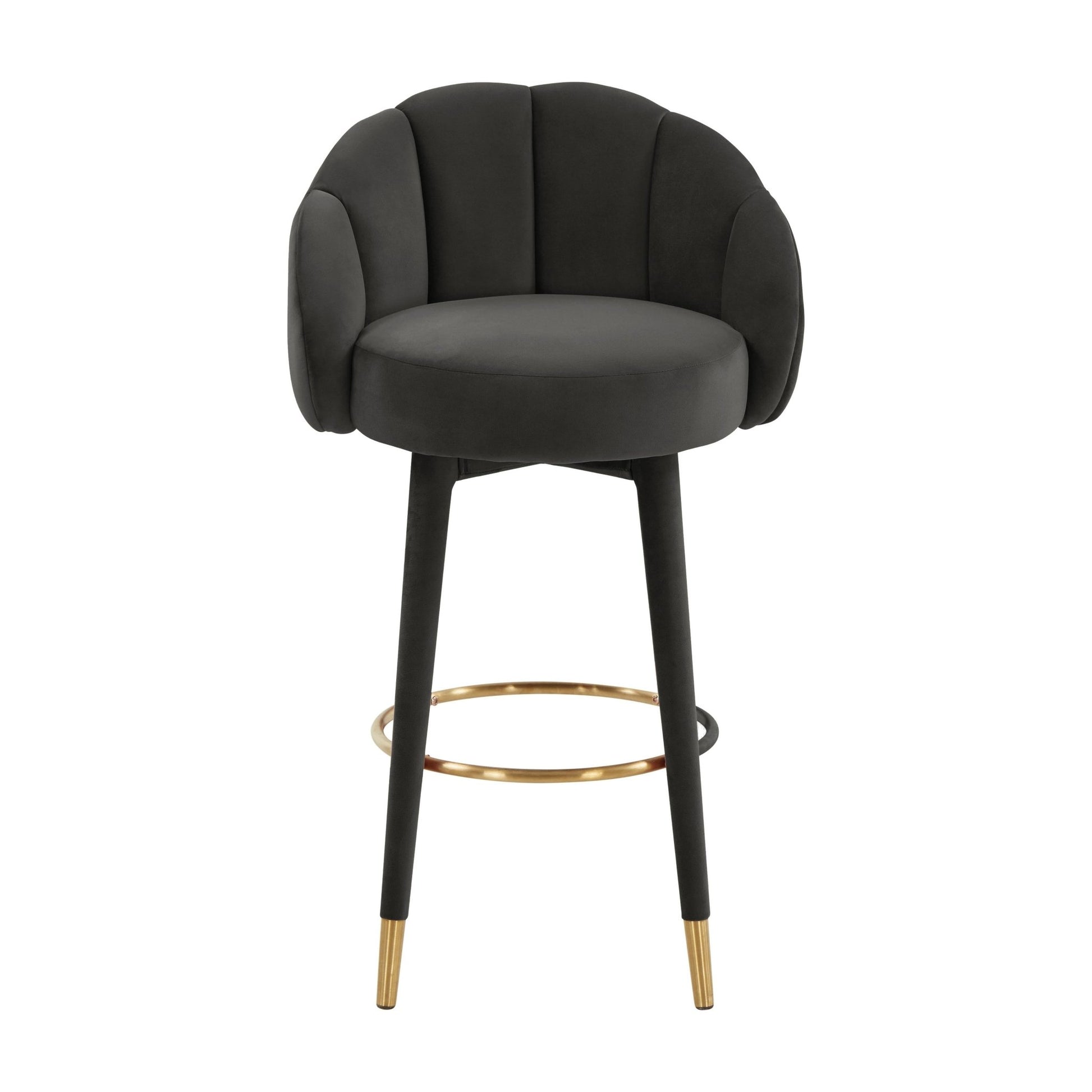 Myla Black Swivel Bar Stool - Skandi London
