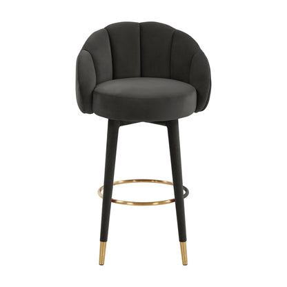 Myla Black Swivel Bar Stool - Skandi London