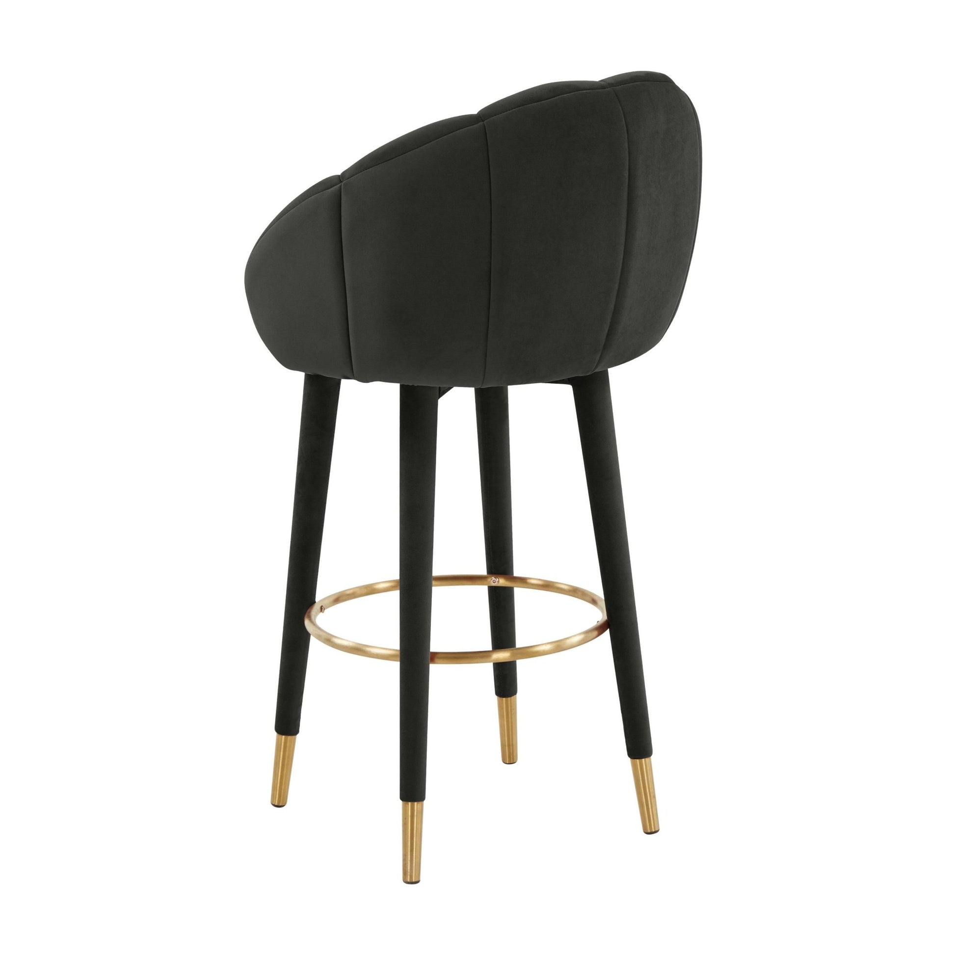 Myla Black Swivel Bar Stool - Skandi London